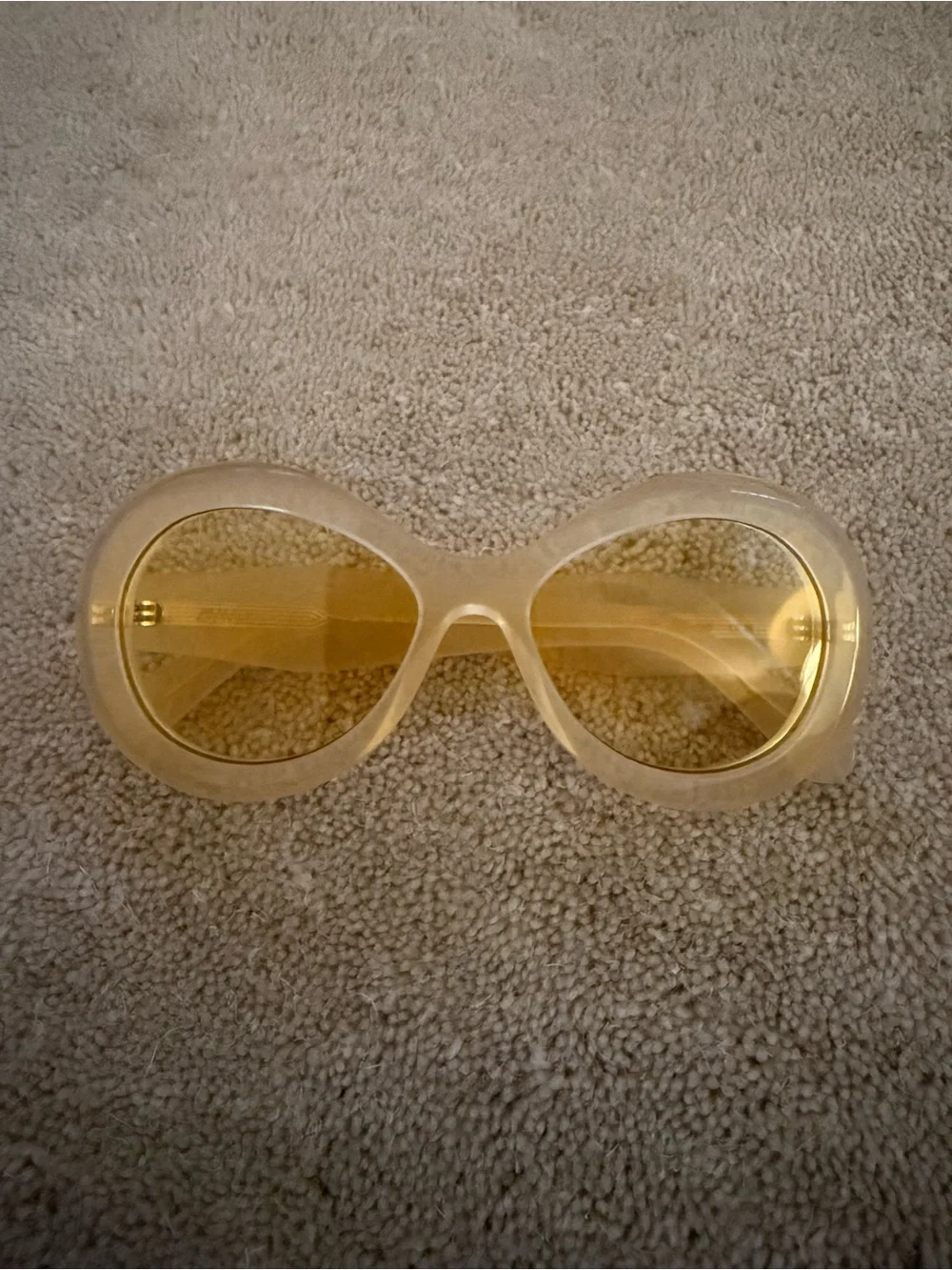 Zimmermann Cream Transparent Round Sunglasses with Yellow Lenses